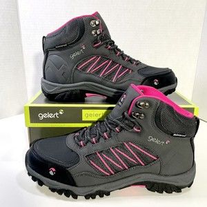 Women's Waterproof Hiking Boots - Gray and Pink